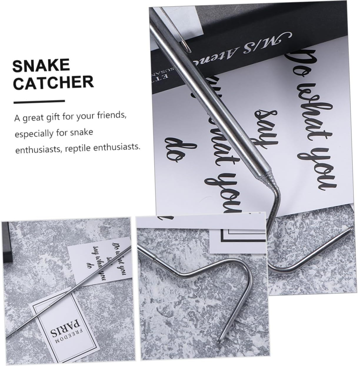 Yardwe 2Pcs Snake Catching Hooks Stainless Steel Extendable Reptile for Safe Handling of Snakes and Lizards Portable Catching Tools for Outdoor Use image number 5