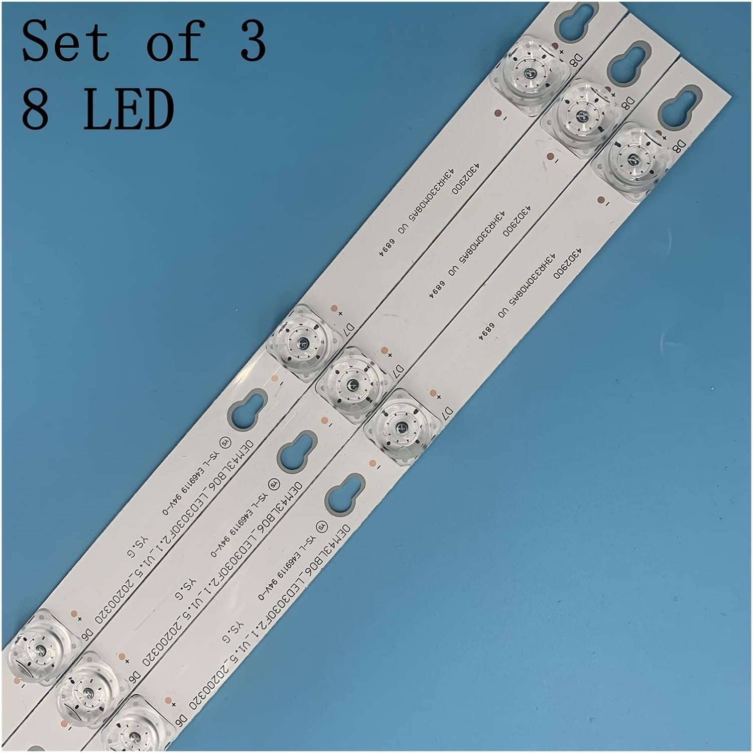 D43A810 U43P6046 Led Backlight L43P1-F 4C-LB4308-ZM02J Tot_43D2900_3X8_3030C_D6T-2D1_4S1Px2 Rev.V2 TV 8 Lamps 6V Fit for TCL image number 2