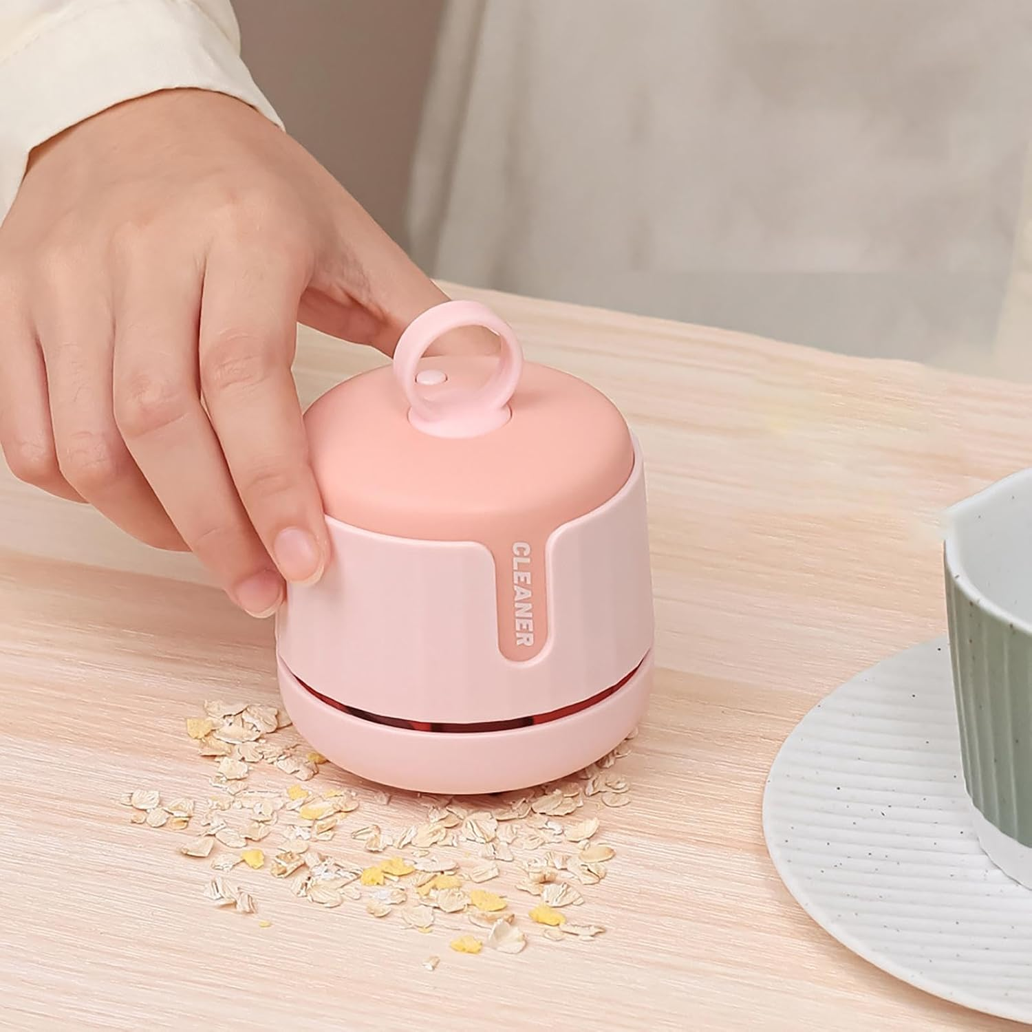 Dust Cleaner - Desktop Cleaners | USB Cleaner for Desks | USB Rechargeable Portable Dust Cleaner | 360 Degree Rotating Picking up Crumbs Cleaner with Soft Bristles for Study Room, Classroom image number 6