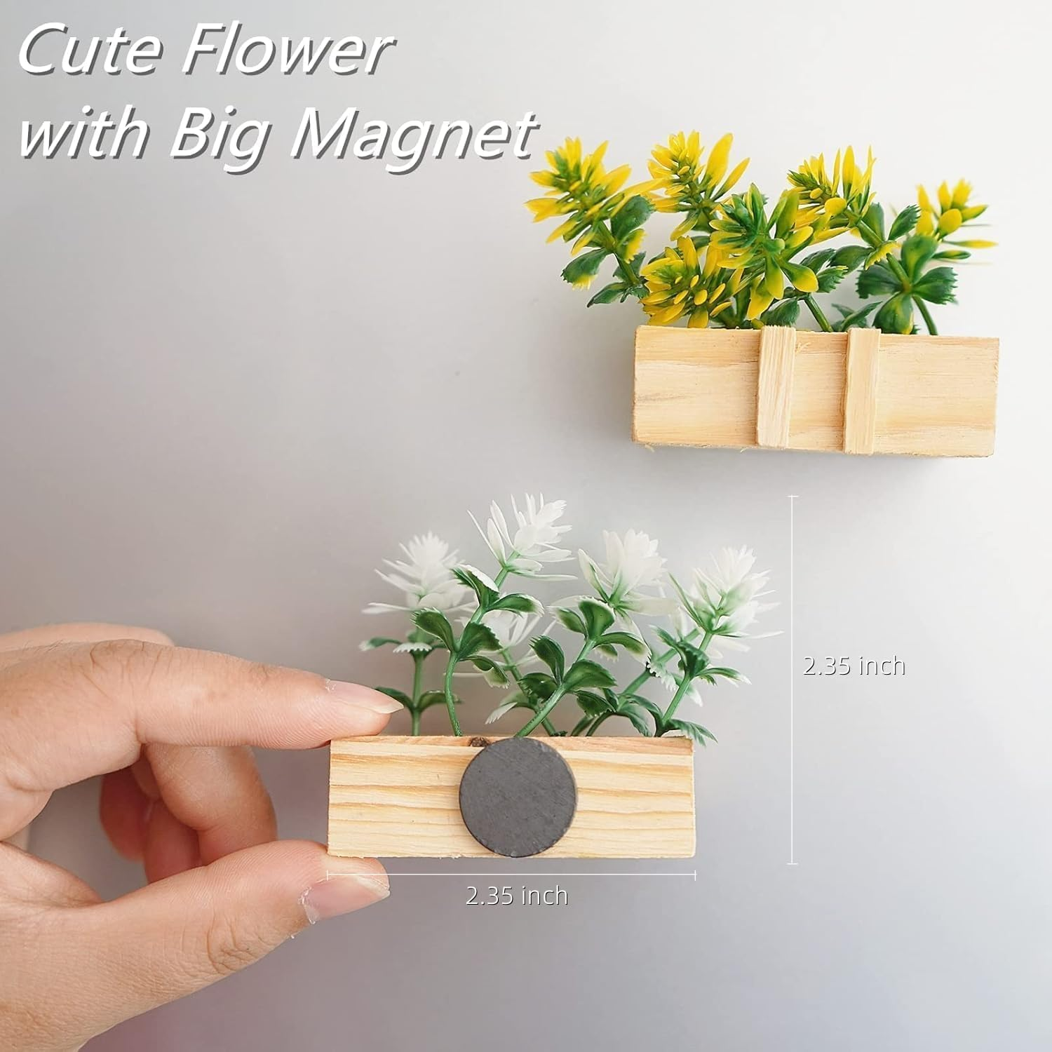 4Pcs Cute Flower Refrigerator Magnets with Handmade Orchid Wooden Pot, Simulation Plant Refrigerator Magnet for Adults, Mini Decor Magnet for Fridge, Home, Kitchen, Office, School, Locker, Whiteboard&hellip; - 6 Dessert image number 3