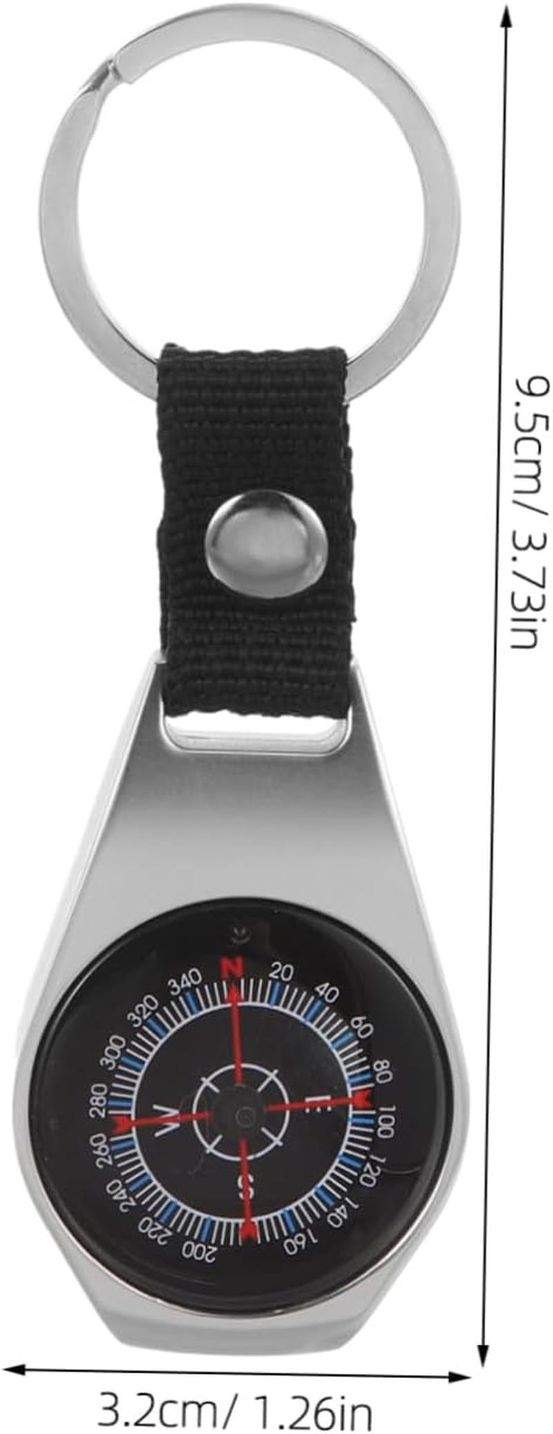 Abaodam 2Pcs Compass Keychain Outdoor Accessory for Hiking Survival Compass Ring for Keychains