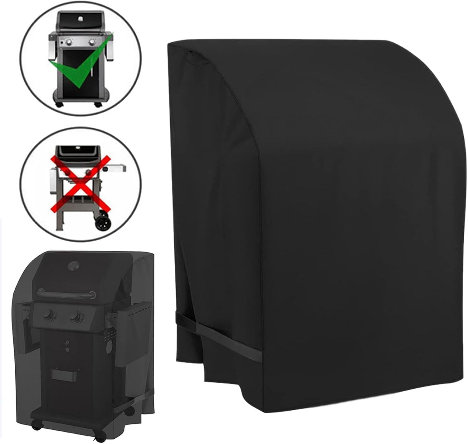 BBQ Grill Cover 2 Burner Grill Cover Outdoor,Wear Resistant, Protection Oxford Cloth Waterproof, 82X61X110Cm image number 6