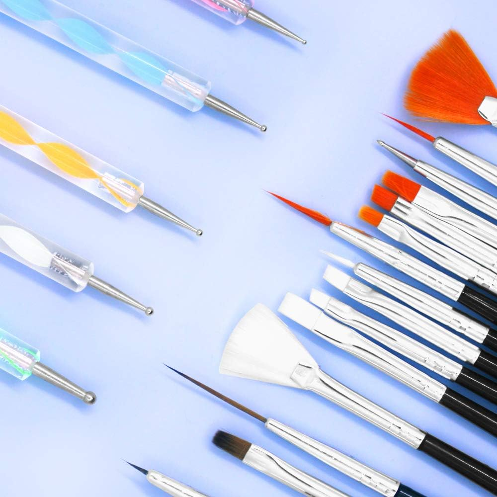 Nail Art Design Tool Set,Sonku 50 Pcs Nail Design Tools with Nail Art Brushes,Nail Dotting Tool,Nail Striping Tapes image number 3