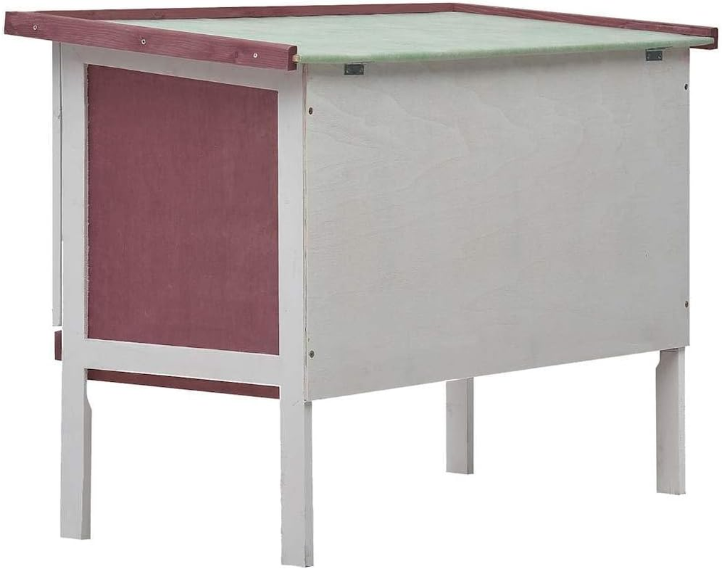 Outdoor Rabbit Hutch 1 Layer Brown Wood Pet House Small Animal Shelter Garden image number 2