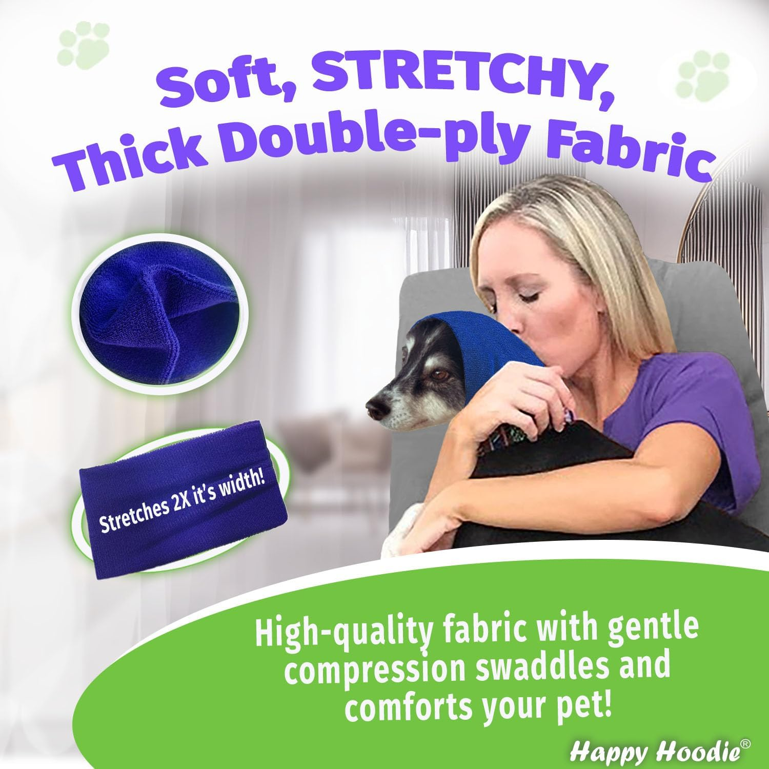 The Original Happy Hoodie for Dogs & Cats - since 2008 - the Grooming and Force Drying Miracle Tool for Anxiety Relief & Calming Dogs (Small, Pink) image number 5