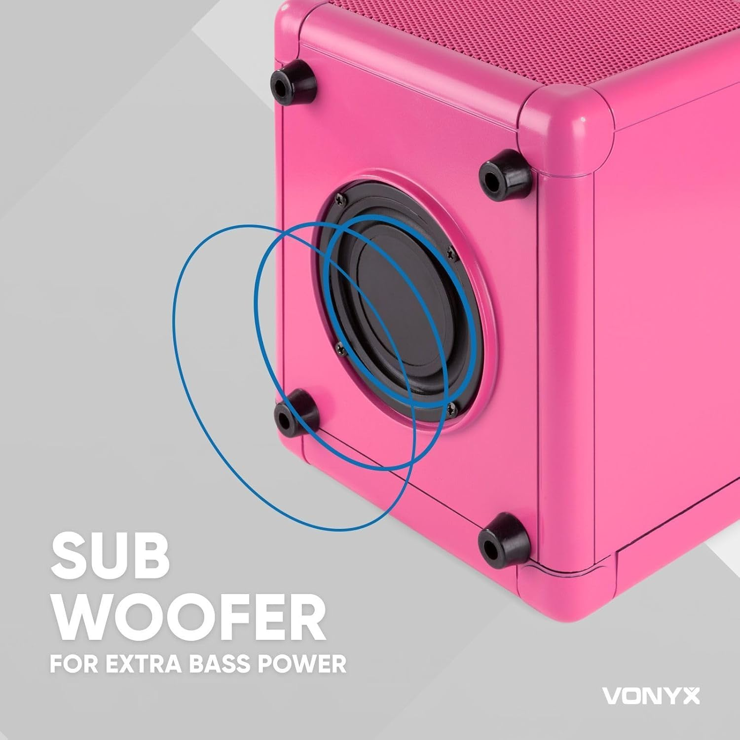 Karaoke Machine Microphone Bluetooth Portable Party Speaker Pink LED Light Kids SBS50P image number 1