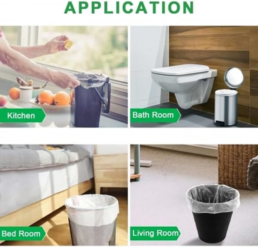 Garbage Bags 36L Carton of 1,000 - White Rubbish Bin Liners 65 X 56 Cm - 10 Um Standard Thickness - Waste Bags for Offices, Commercial Spaces, Household & Cleaning