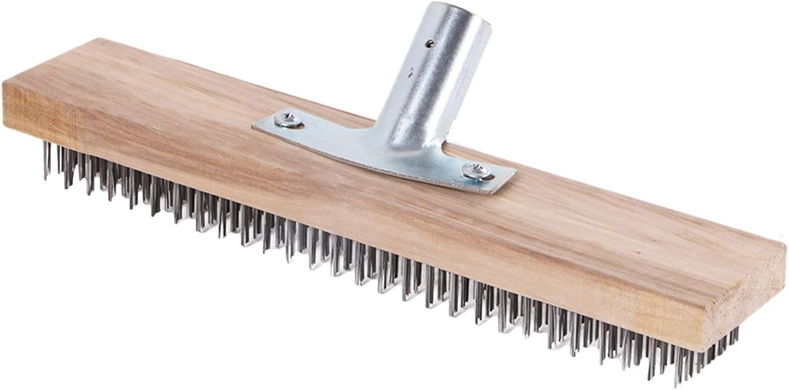 Garden Cleaning Broom - Sturdy Wire Broom, Flexible Push Broom | Steel Bristle Thickened Garden Broom, 30Cm Flexible Hard Bristles Wooden Broom, Heavy Duty Broom for Outdoor Cleaning