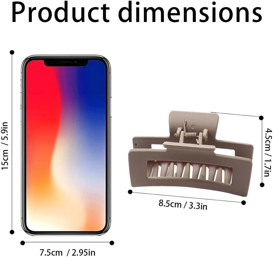 TSUOUKL Pack of 4 Extra Large Hair Clips, 13 Cm Jumbo Large Hair Clips for Thick, Long, Curly Hair, Matte Non-Slip Hair Clips, Women'S Hair with Strong Hold, XL Oversized Hair Clip image number 6