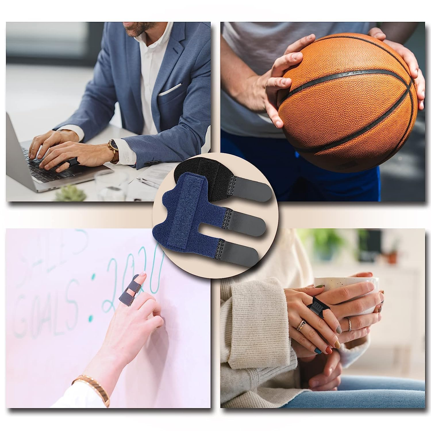 5 Pcs Finger Splints Finger Straightener Finger Support Finger Stabilizer Brace,Soft Fabric Thumb Splint Finger Brace,Finger Splint Trigger,Finger Straightener Index Pinky Finger Splint Brace image number 6