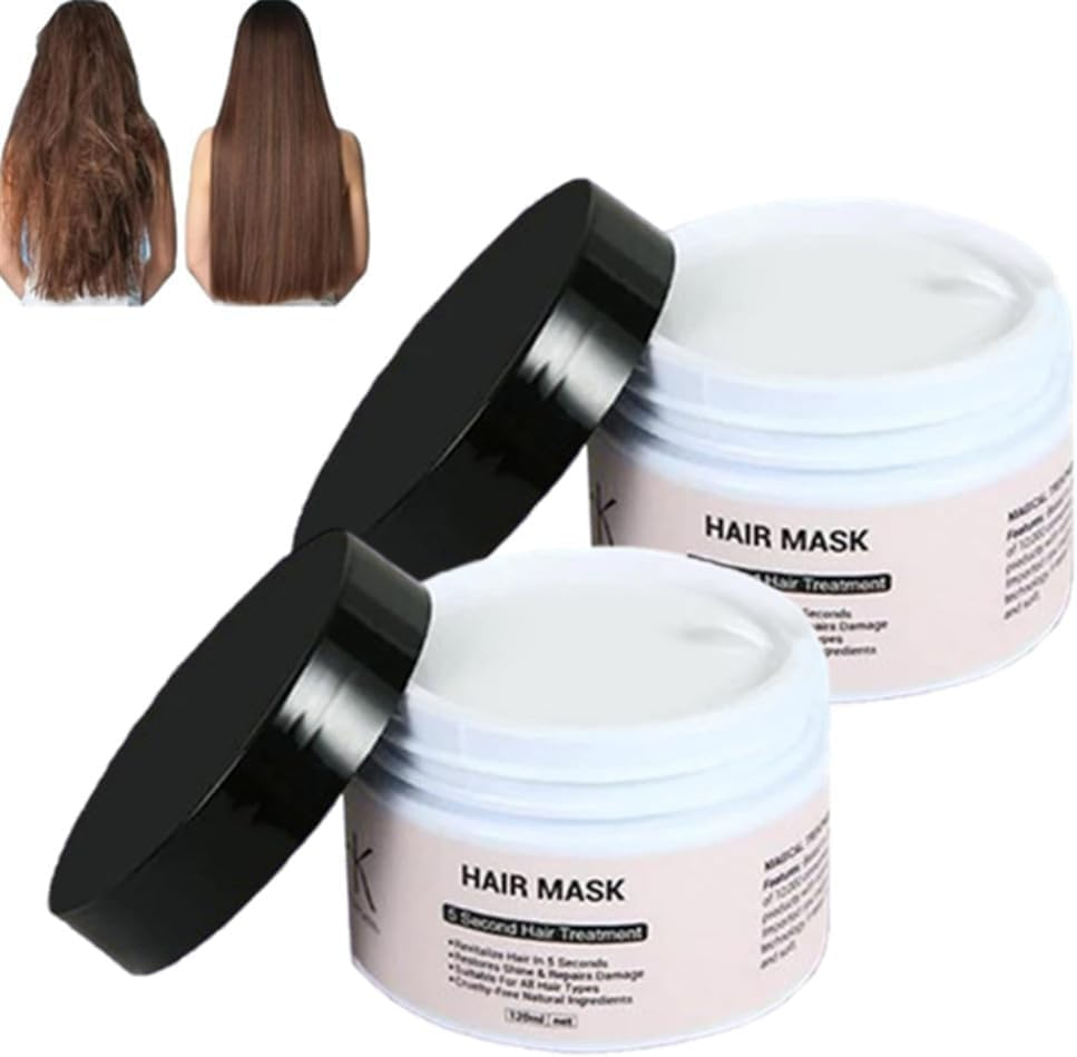 2Pcs Heykeratin 5 Seconds Magical Hair Treatment,Pure Keratin Repair Hair Mask,Instant Magical Hair Treatment for Dry Damaged Hair image number 3