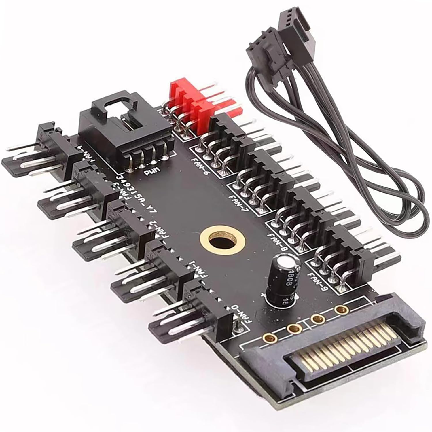 Tunghey 4-Pin PWM Fan Power Supply Cable 1 to 10 Way Splitter Hub 4 Pin Mol-Ex Powered PC Case Motherboard Fan Power Extension Cable Cord for ATX Computer Case 4/3Pin Cooling Fans image number 2