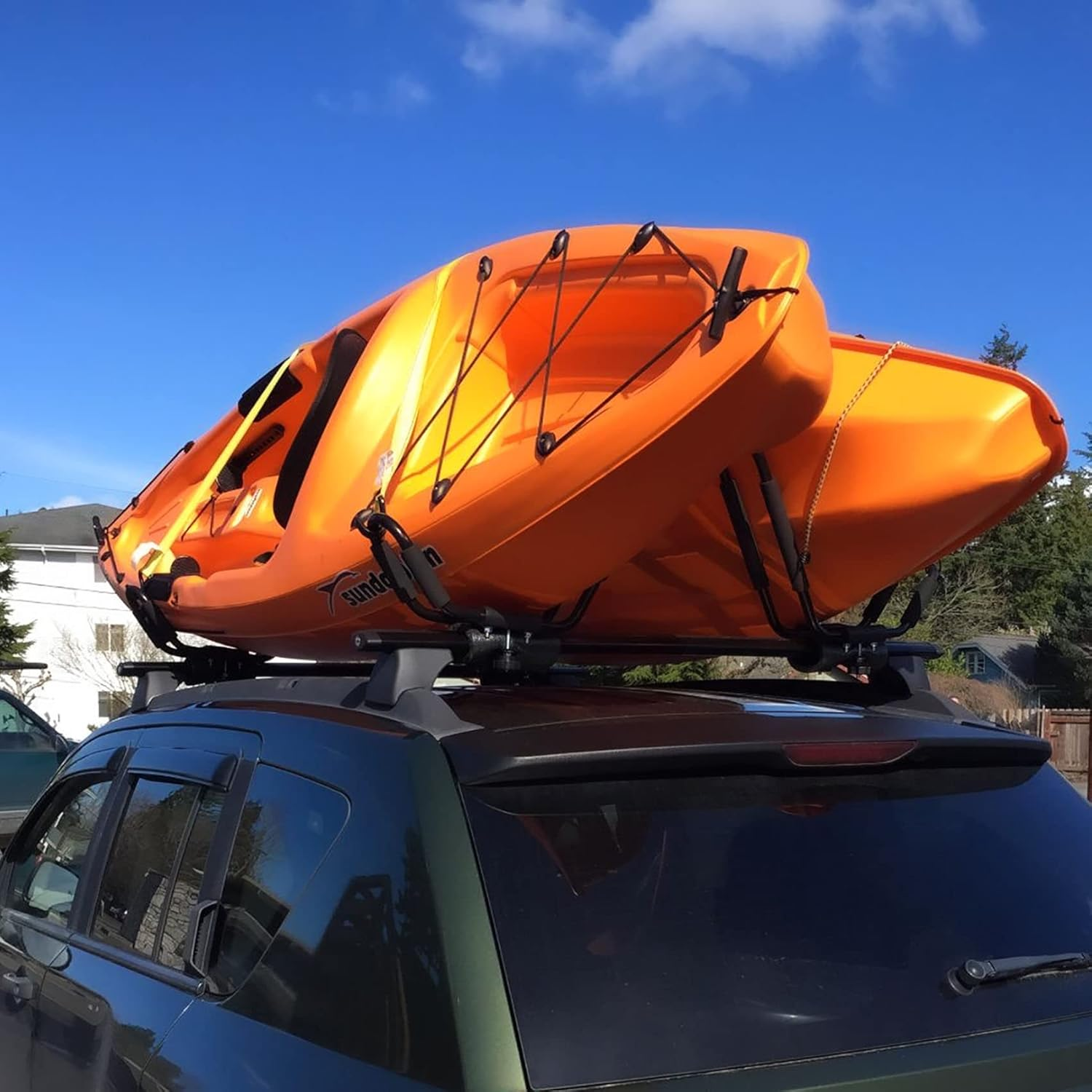 Taelakeni 1 Pairs Kayak Carrier Roof Racks, Universal Cars Kayak Canoe Roof Rack for SUV, Jeeps