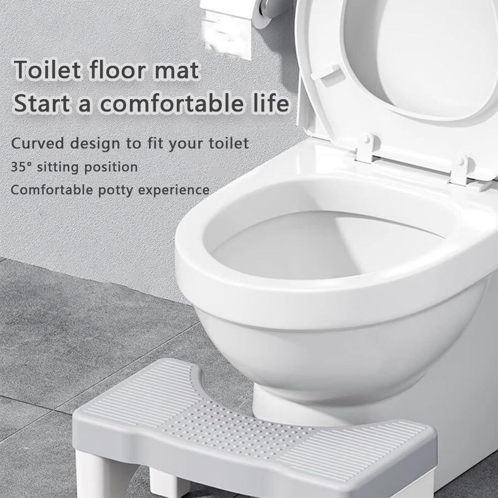 1 PCS Non-Slip Poop Stool for Bathroom,Toilet Stool Poop Stool for Adults,Seniors,Portable PP Toilet Stool Poop,Sturdy PP Toilet Step Stool for Easy to Wash image number 1