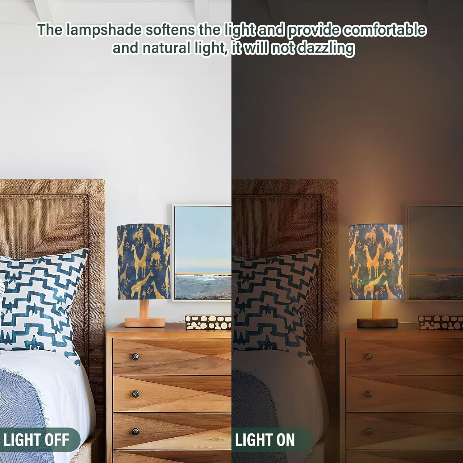 Amooorous Led Table Lamp Room Table Lamps with USB Charging Port Cartoon Cute Golden Giraffe Night Lights for Boys Patio image number 4