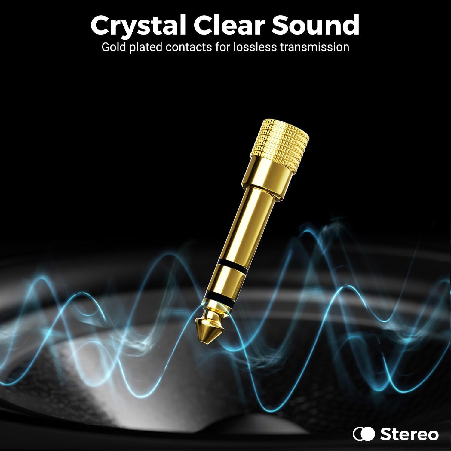 Deleycon Jack Adapter [Pack of 1] 6.35 Mm to 3.5 Mm - Stereo Audio Coupling Jack Adapter - for Headphones Guitar Hifi Receiver Amplifier Home Cinema Mixer Keyboard TRS image number 2