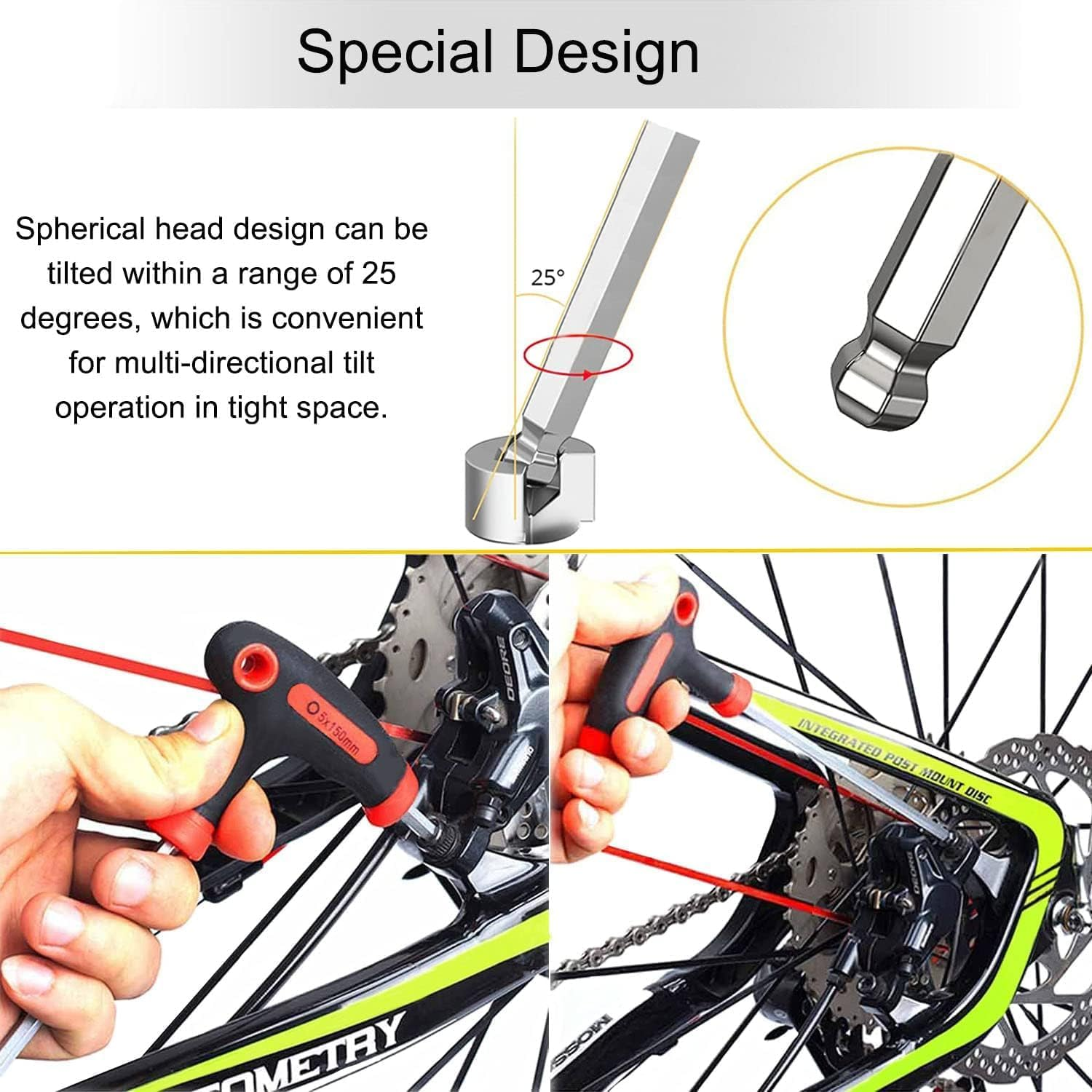 KEWAYO 3 PCS T-Handle Allen Wrench Set 4Mm、 5Mm 、6Mm Bike Allen Hex Key Set for Bicycle Pedal Handlebar Disc Brake Mount Repair image number 1