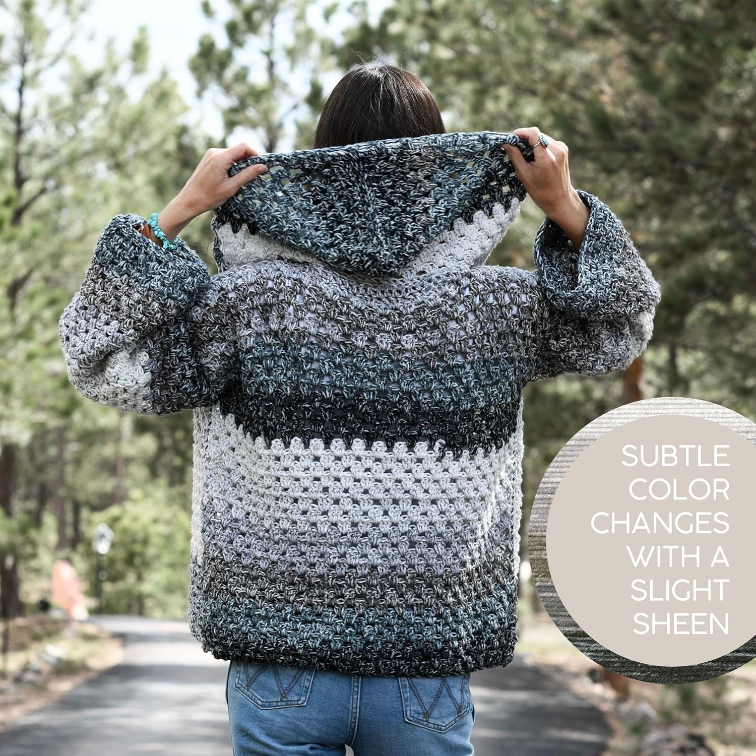 Lion Brand Yarn (1 Skein) Mandala Ombre Yarn, Tranquil