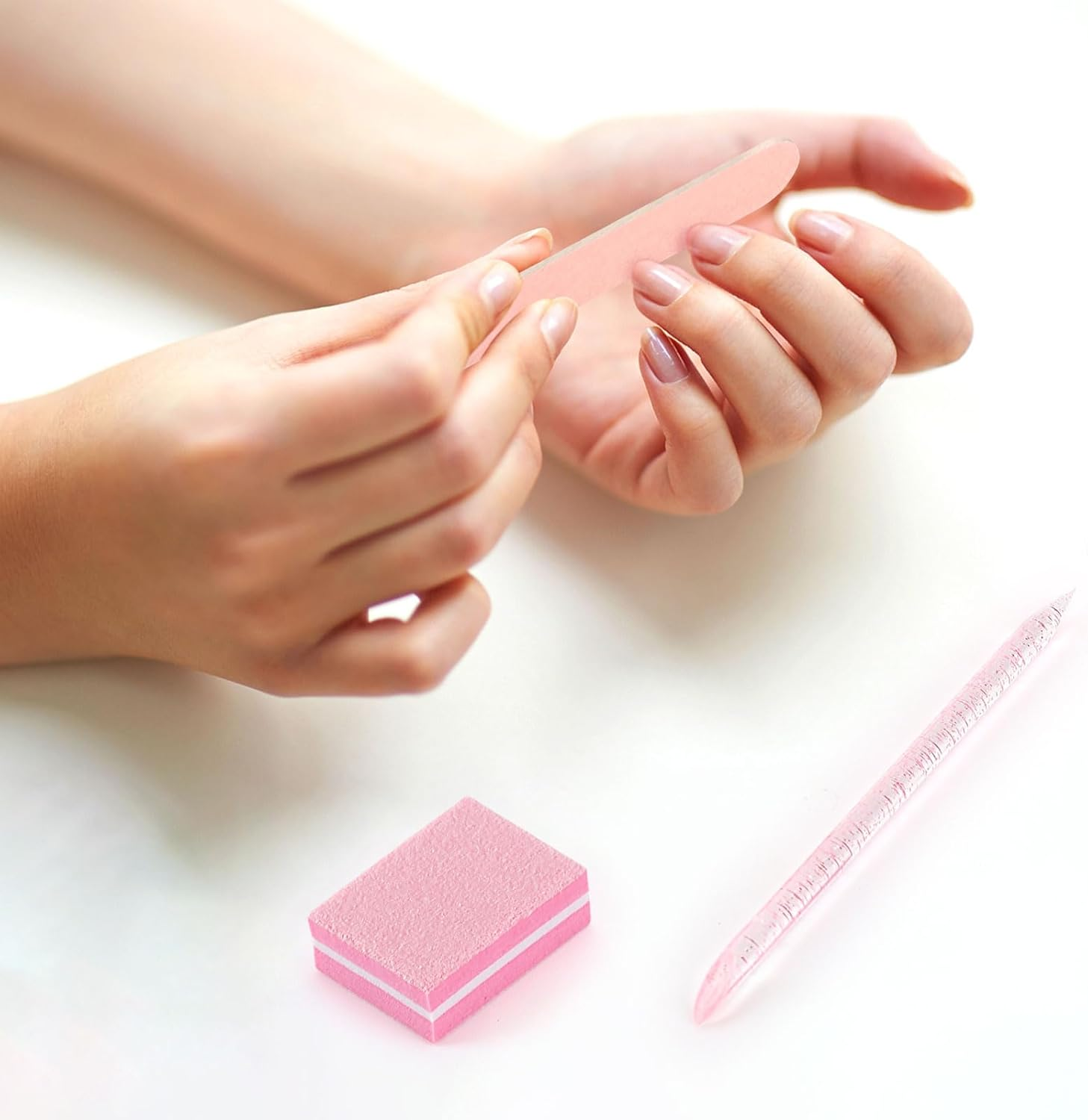 48 Sets Disposable Manicure Kit, Individually Package Nail Kit,Manicure Set with Mini Nail File,Mini Nail Buffer,Nail Stick for Salon Home image number 5