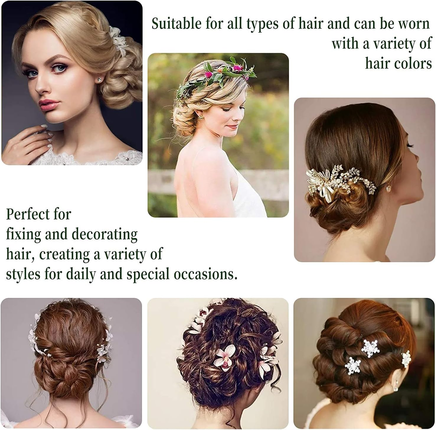 AIEX 50 Pieces U-Shaped Hair Pins Kit Hair Clips Secure Hold Hair Clips for Women Girls and Hair Salon (Brown) image number 1