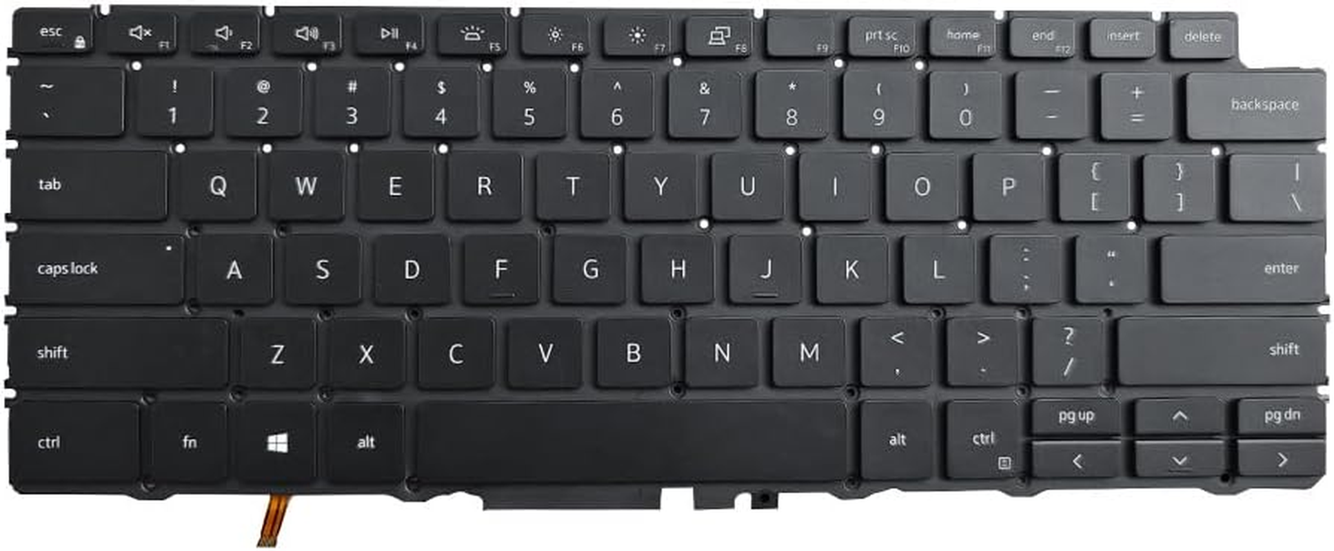 Abakoo New Replacement Keyboard Compatible with DELL XPS 13 7390 9310 2-In-1, US Layout, Black, Backlit, USB Wired, Mechanical Switch, Qwerty, Ambidextrous