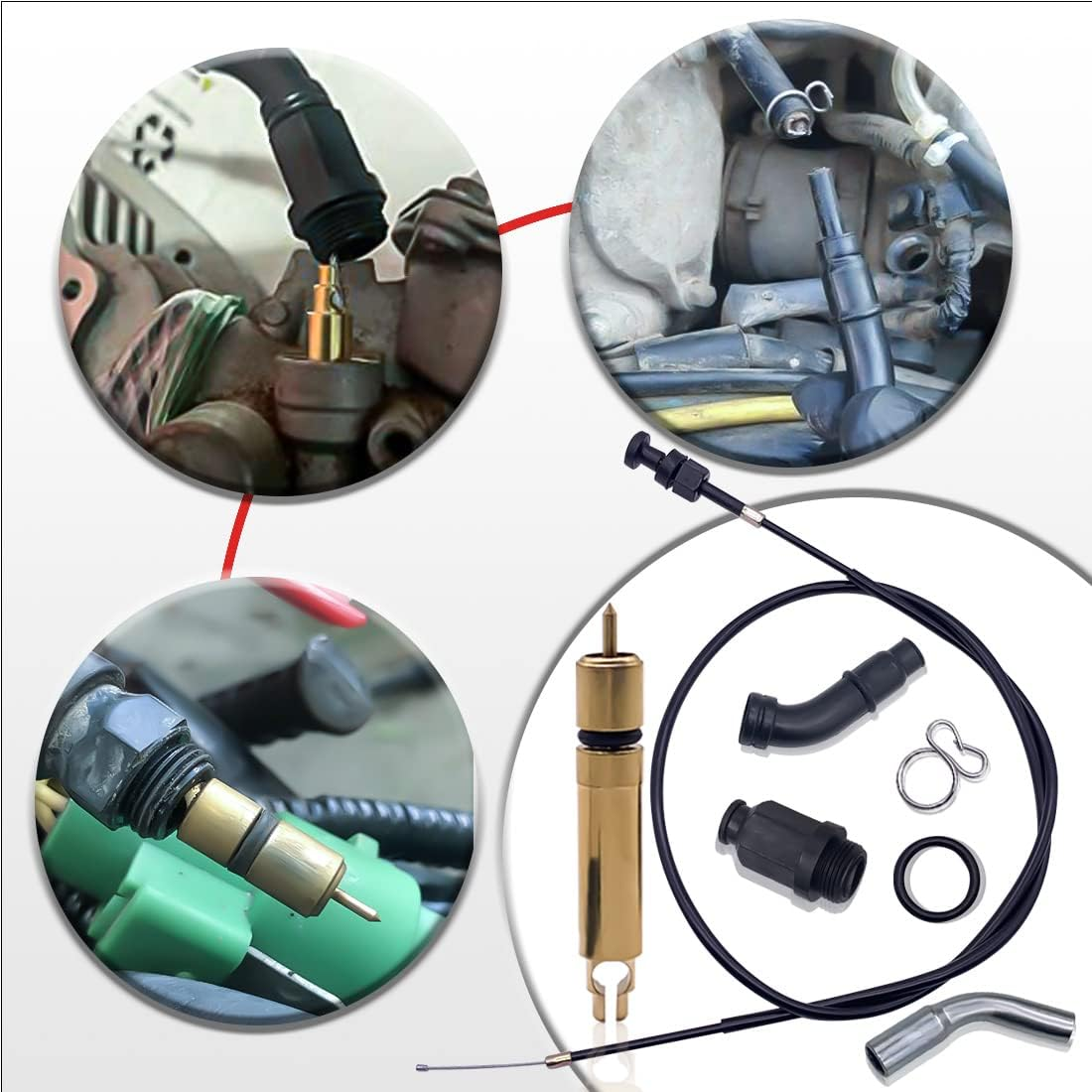 Carburetor Choke Cable and Starter Valve Plunger Kit Compatible with Honda TRX350 Rancher 350 Fourtrax 300 350 Foreman 400 Choke Cable 17950-HN5-671 image number 3