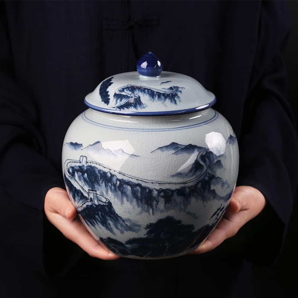 Kichvoe Ceramic Tea Can Storage Jar Airtight Lid for Loose Leaf Tea Kitchen Home Decor and Candy Utensil image number 6