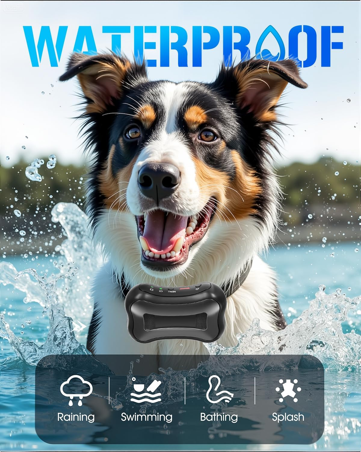 Mosiller Dog Bark Collar, No Shock anti Barking Collar for Small Medium Large Dogs, Vibration Dog Training Collar to Decrease Barking, anti Barking Device with 4 Training Modes, 7 Sensitivity Levels image number 3