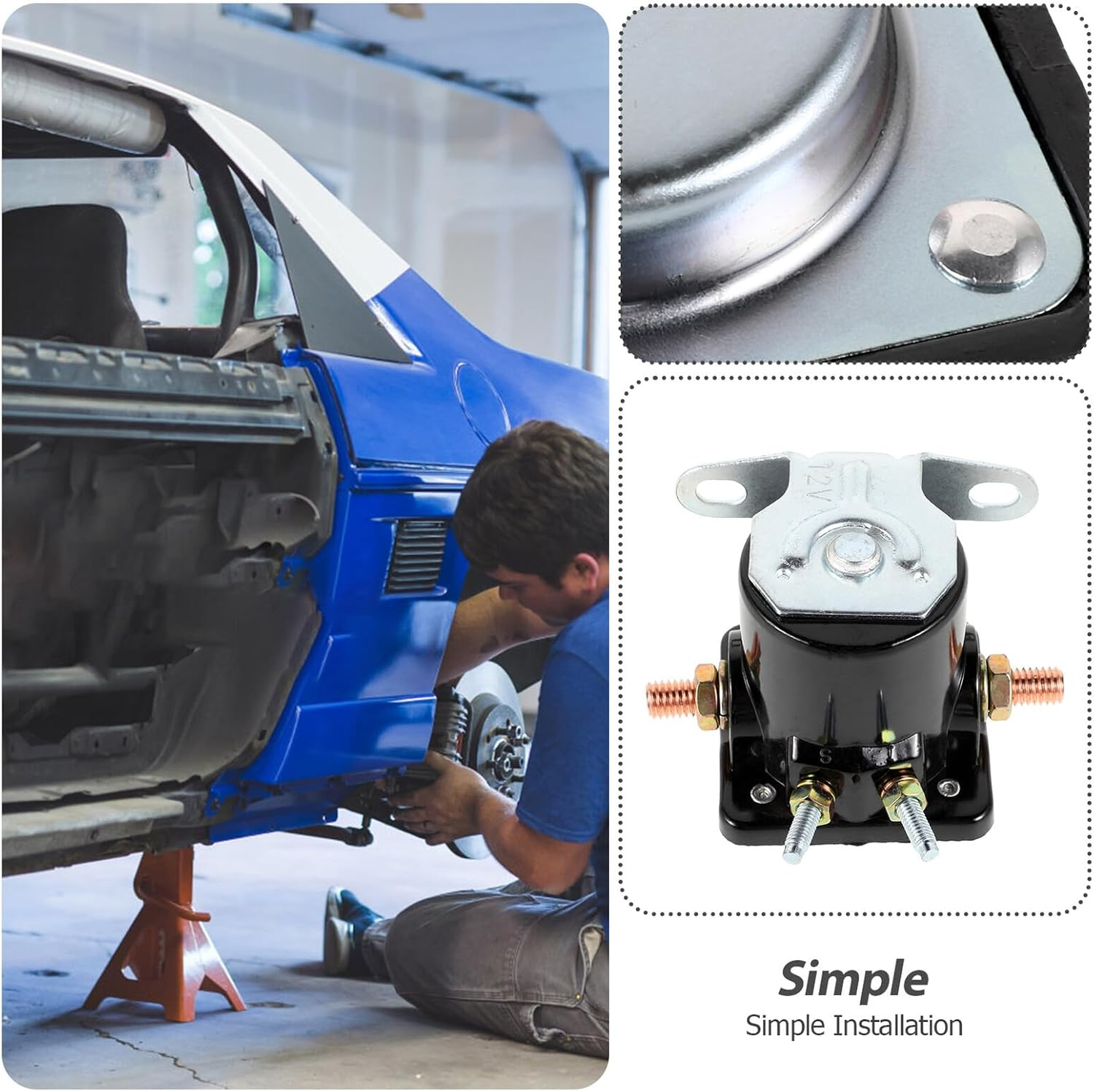 MUSISALY Heavy Duty Starter Solenoid Relay Replacement Car Starter Relay Compatible with Select Classic Vehicles 1958-1991 image number 5