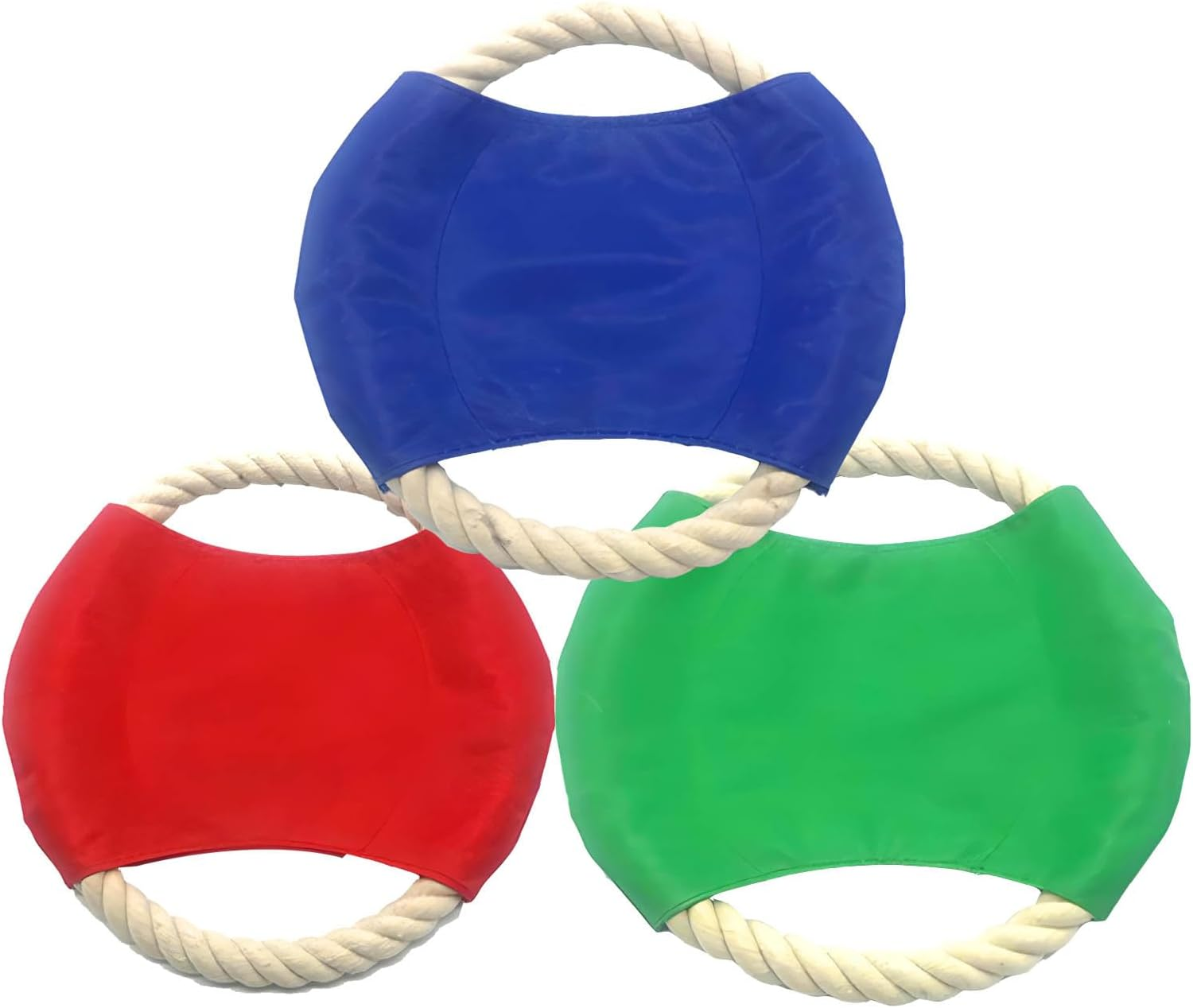 3 Pack Indestructible Dog Toy Rings - Heavy Duty Chew Proof Flying Discs for Aggressive Chewers, Small/Medium/Large Breeds - Cotton Ropetoys for Outdoor Training, Yard Play image number 6