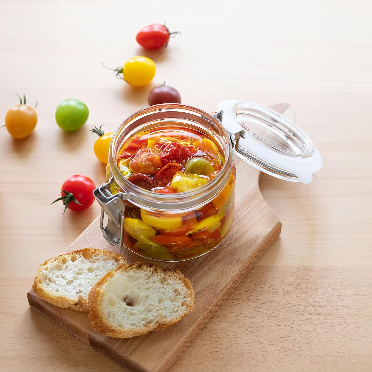 Ishizuka Glass M-6687 Aderia Canister Storage Bottle, Antibacterial Sealed Storage Container, 19.7 Fl Oz (550 Ml), Fruit Liquor Bottle, Glass Bottle, Plum Bottle, Sealed Container image number 4