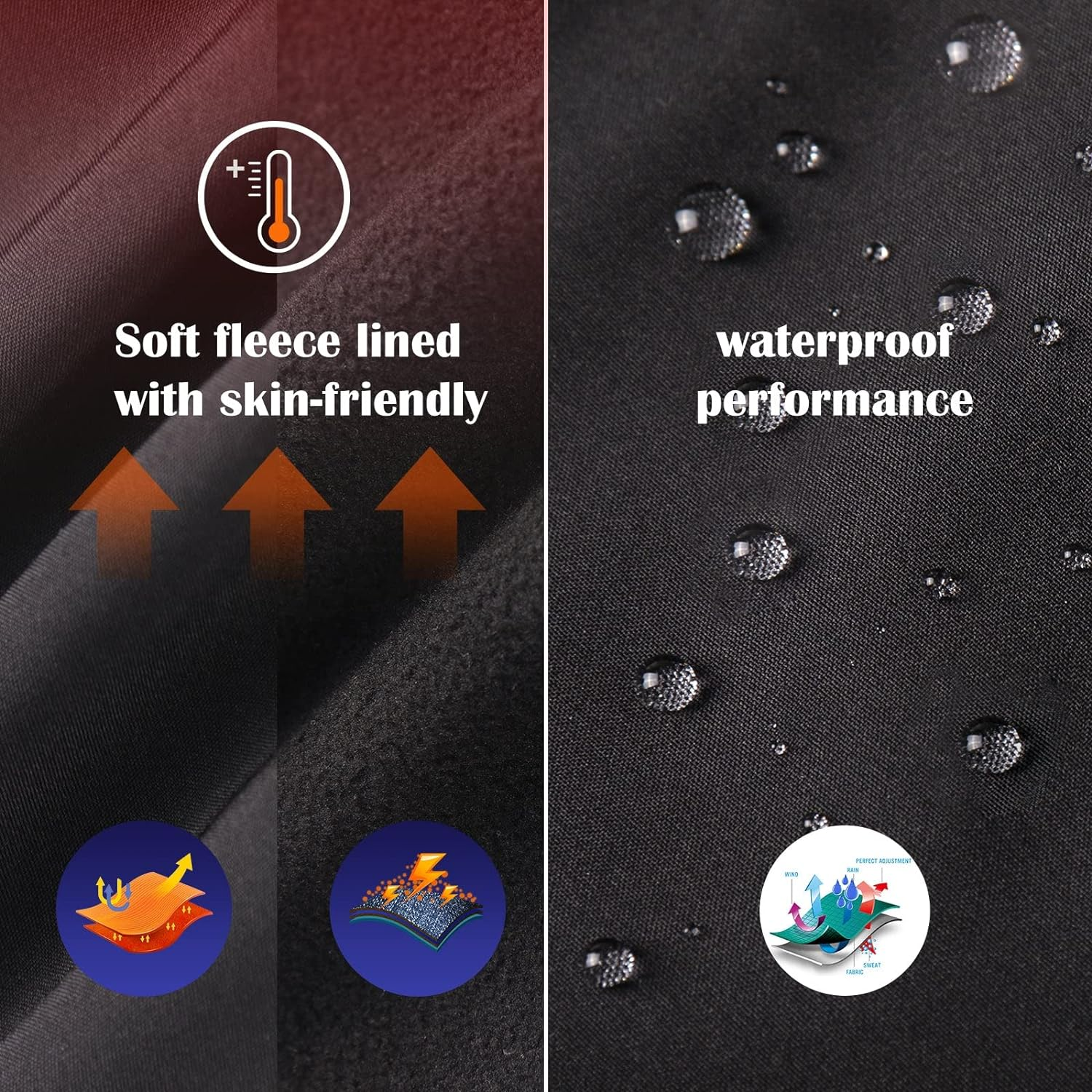 Baleaf Women'S Hiking Pants Fleece Lined Waterproof Cold Weather Insulated Ski Snow Pant Warm Winter Soft Shell image number 5