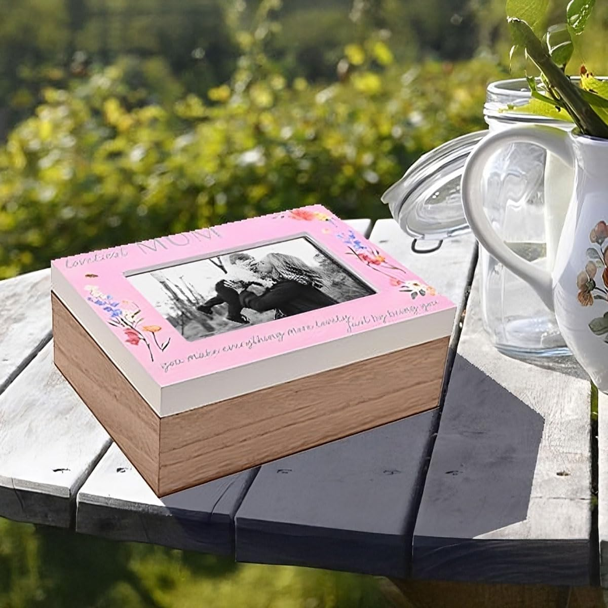 Widdop Loveliest Mum Wooden Keepsake Box Pink I Love You Mum Gift Mother'S Day Present Memory Box with 4" X 6" Photo Aperture Thoughtful Birthday Christmas image number 5