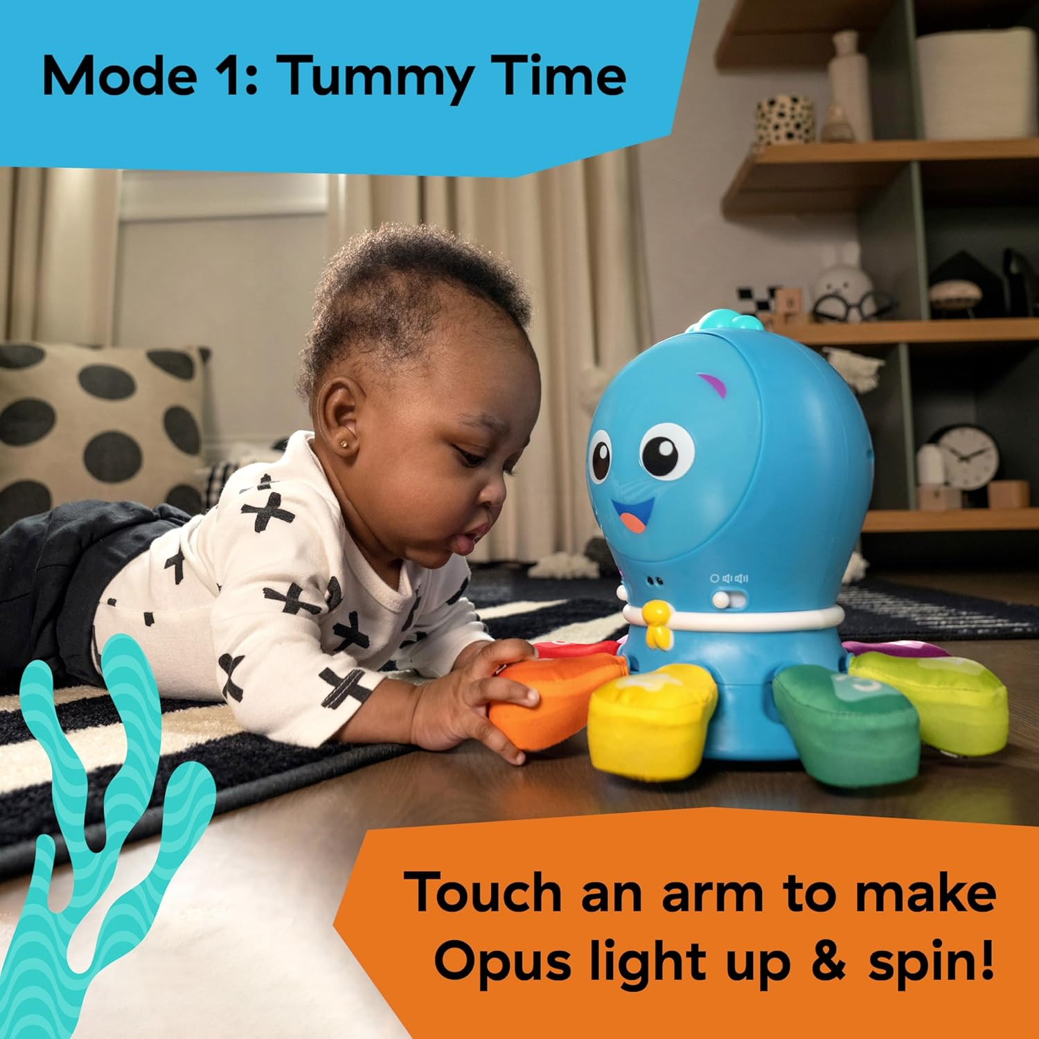 Baby Einstein Ocean Explorers Go Opus Go 4-In-1 Crawl & Chase Activity Learning Toy, Music and Lights, Ages 3 Months to 5 Years image number 6