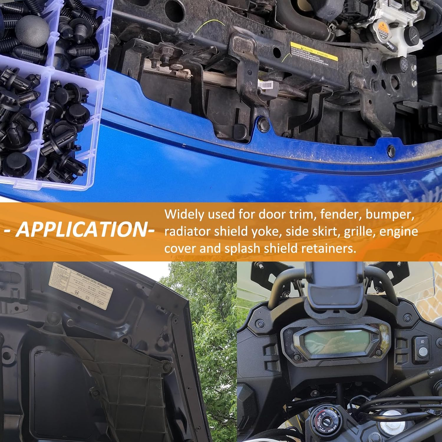 125-Piece Universal Car Fastener Kit - Push Retainer Clips Set (6-9.8Mm) with Removal Tool for Bumper, Fender, Door Trim image number 2