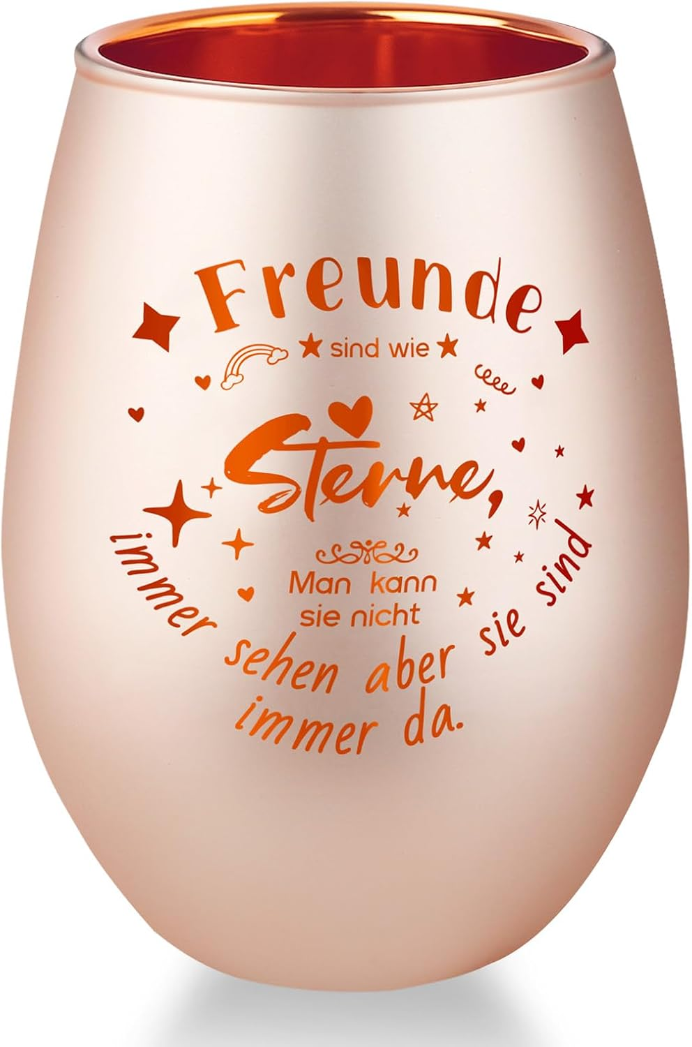 Belillpipi Gift for Girlfriend, Glass Lantern, Lantern in Rose Gold with Gift Box, Tea Light Holder with Engraving for Best Friend, Gift for Birthday, Christmas, Thank You for Women image number 3