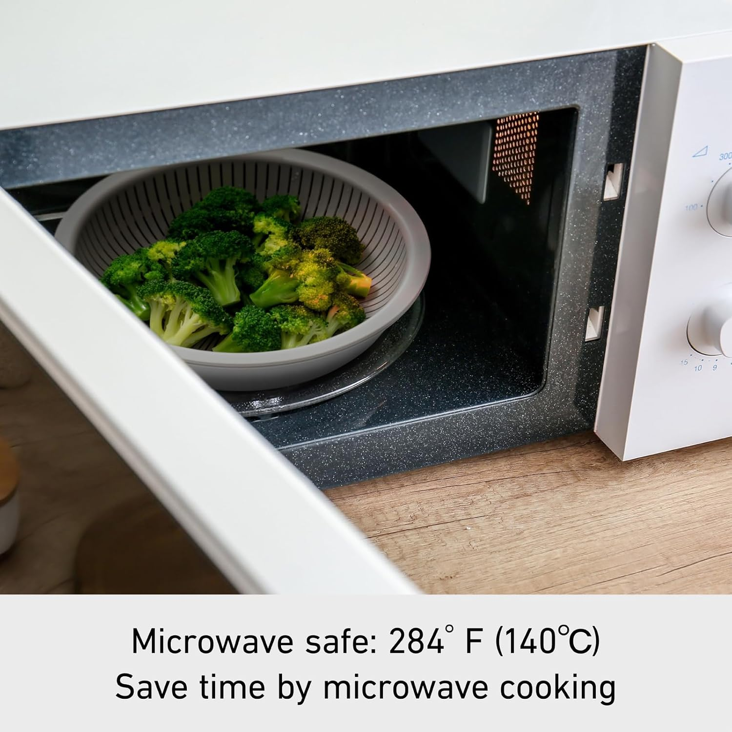 Like-It | Colander & Bowl Full Set of 6 | 6 Global Design Awarded | Washing Rice, Draining Noodles and Pasta | 8.94" X 8.94" X 4.09" | Deep & Shallow Colander & Bowl, 2 Plate Set | BPA Free | White | image number 3