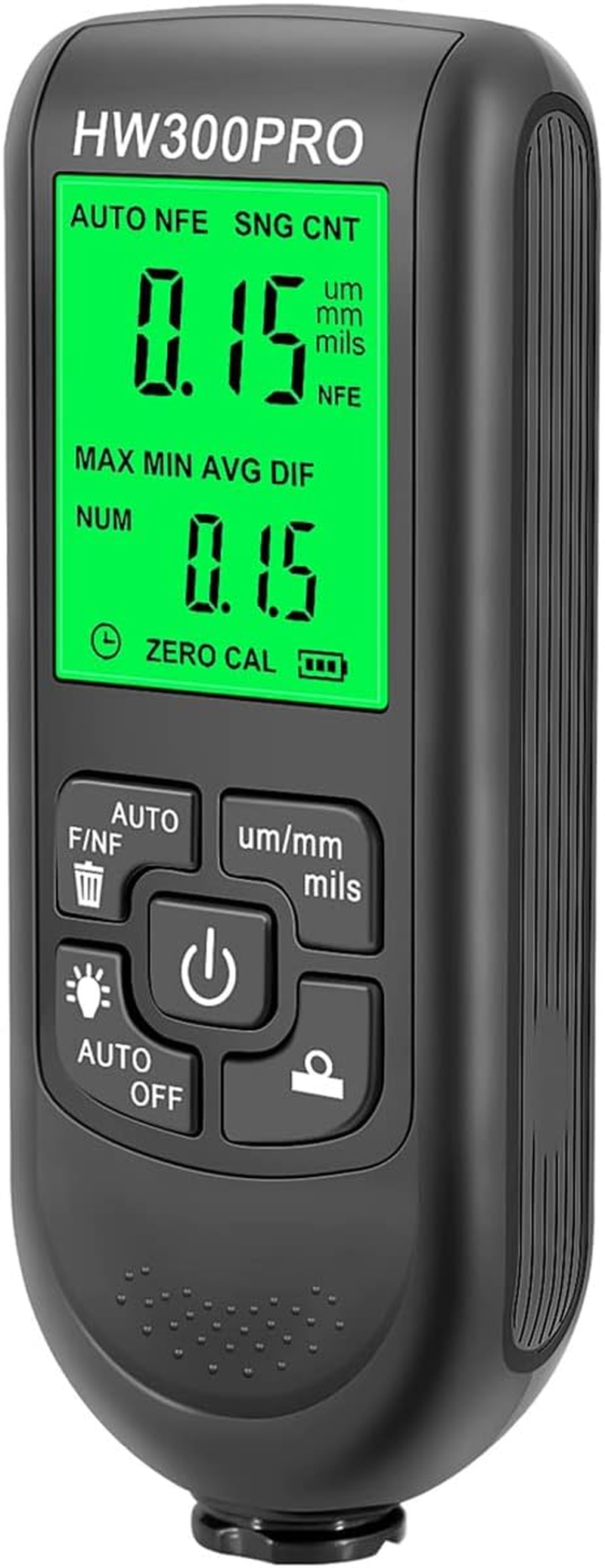 Abizarch Paint Thickness Gauge Meter Fe/Nfe Probe Coating Thickness Gauge Professional Multifunctional Car Paint Depth Gauge Test Precise HW-300PRO for Car Automatic Detection(Black) (Black) image number 2