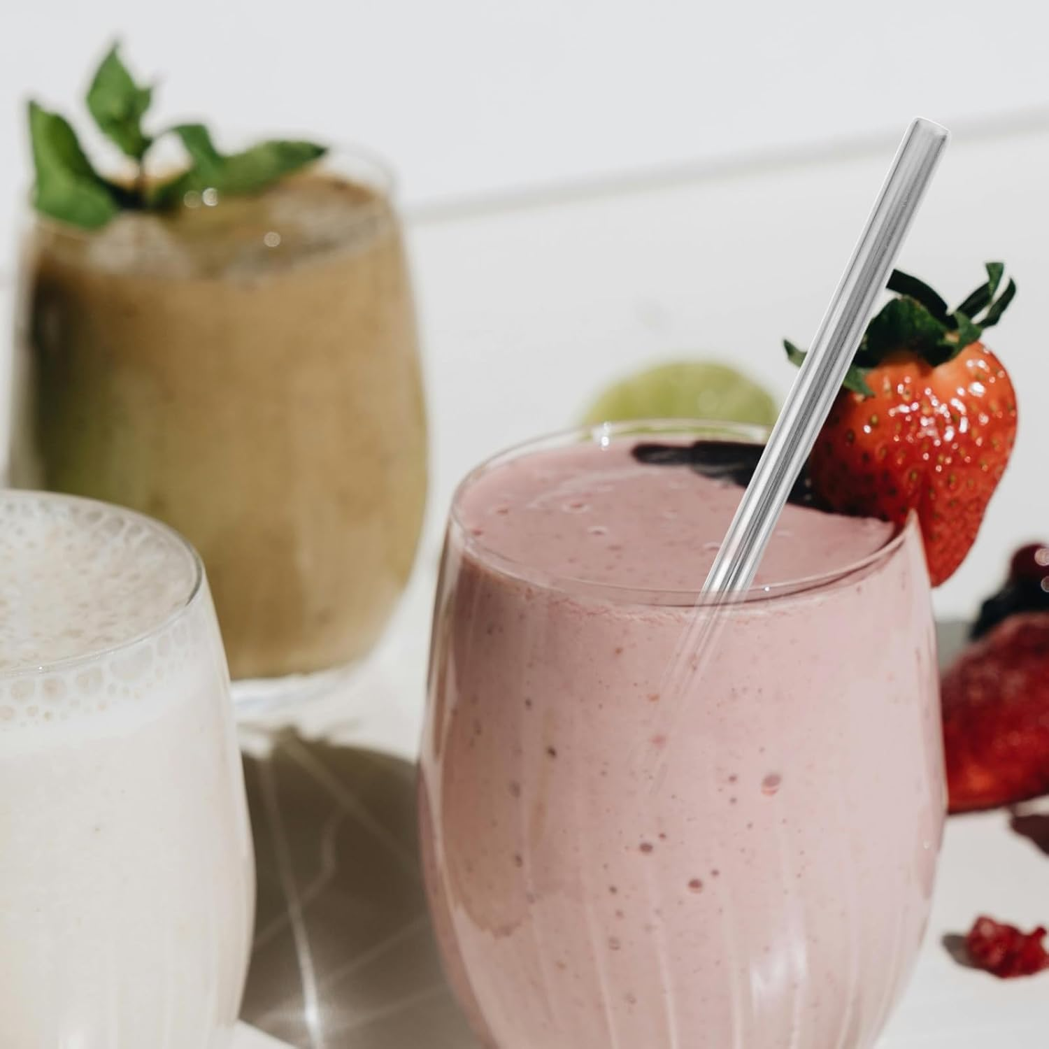 ABOOFAN 8Pcs Slushie Straws: Small Stainless Steel Straws - Reusable Smoothie Drinking Utensils for Shave ICES Shakes and Thick Slushes image number 6