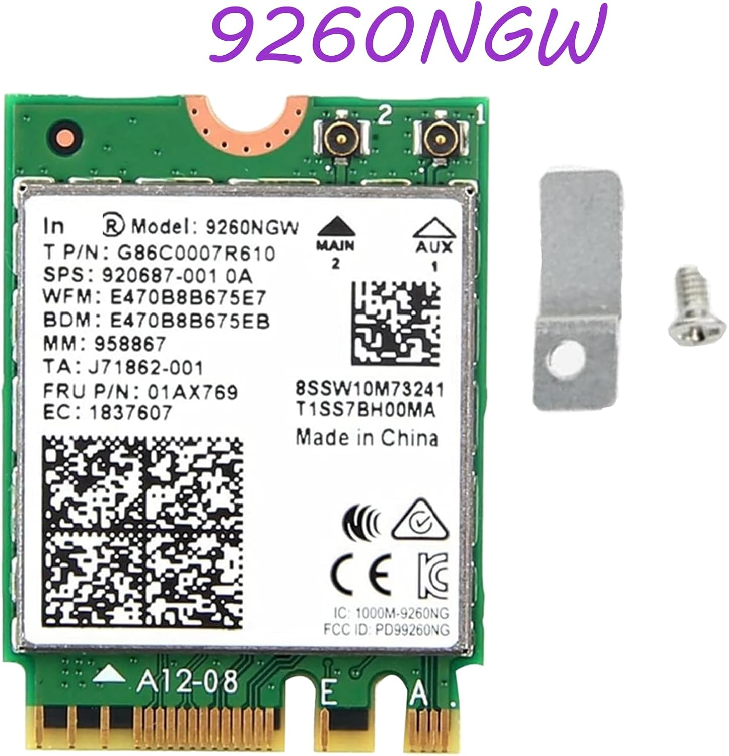 Dual Band Wireless 9260 AC Wifi Card | Wireless Network Card 9260NGW 1.73Gbps Bluetooth 5 Suitable for Phone Windows 10 64 Bit * Google Chrome Operating System Linux (9260 M2)