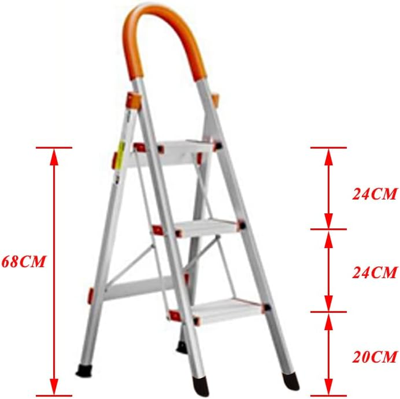 3 Step Aluminium Multi-Purpose Folding Ladder Light Weight Non Slip Platform image number 2