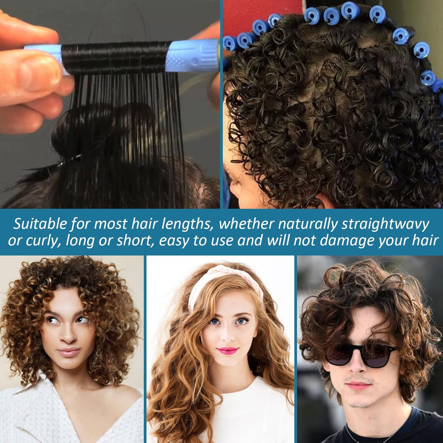 60 Pieces Permanent Hair Curls, Small Size, Curlers, Short Hair, 0.35 Inches, Permanent Curlers for Natural, Long and Short Hairstyles. image number 1
