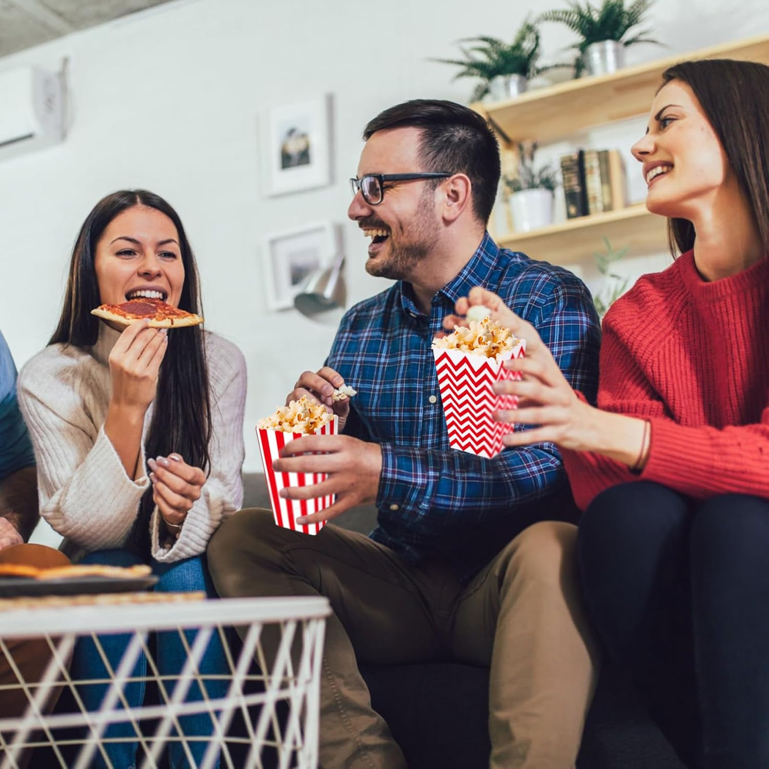 TEAONE Popcorn Boxes Bulk, 24 PCS Red Popcorn Bowl for Movie Night, Party Supplies (2 Kinds) image number 2