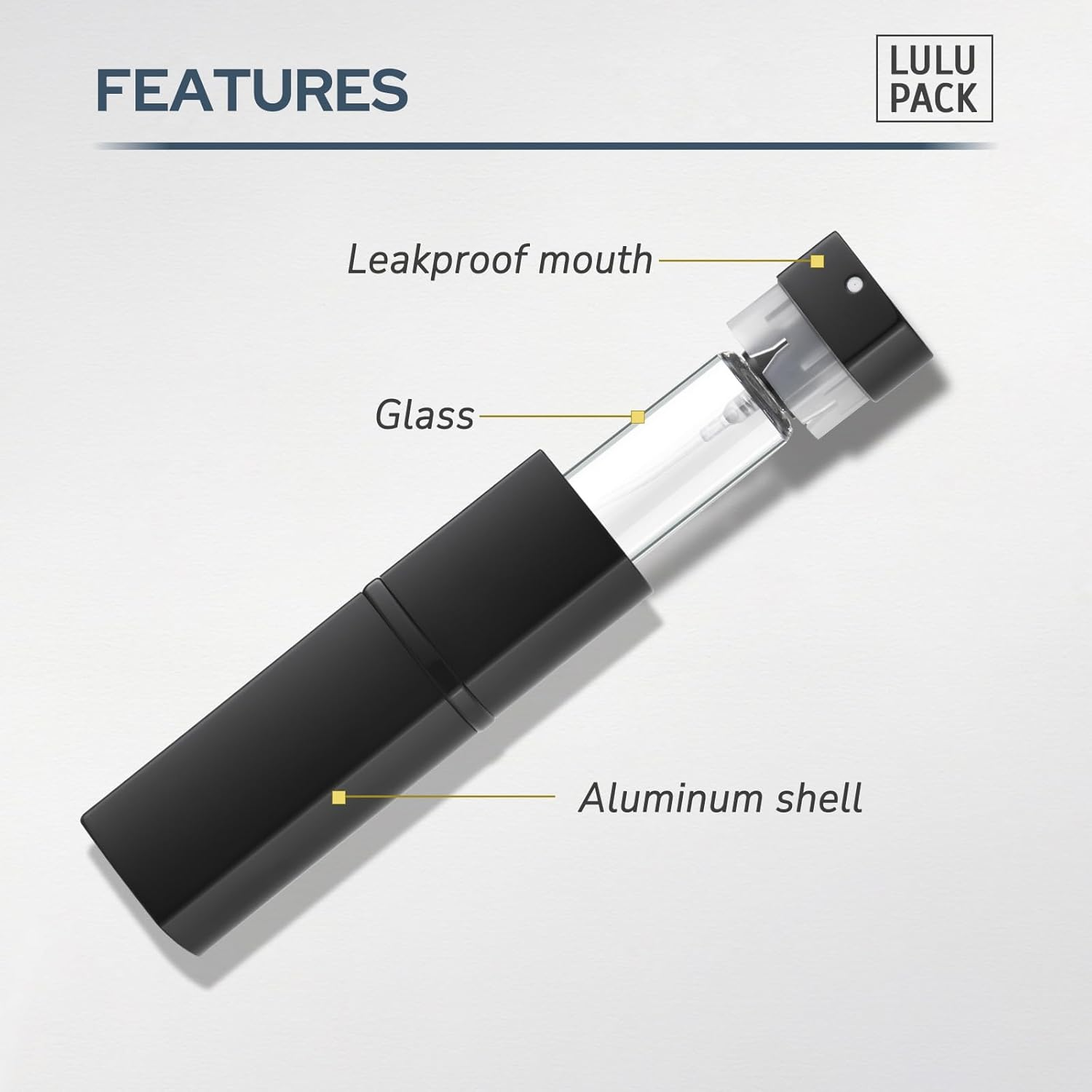 Lulupack Square Perfume Atomizer, Travel Cologne Spray Bottle, Mini Spray Bottle, Empty Mini Spray Dispenser (Silver, 1 Piece) - Black image number 3
