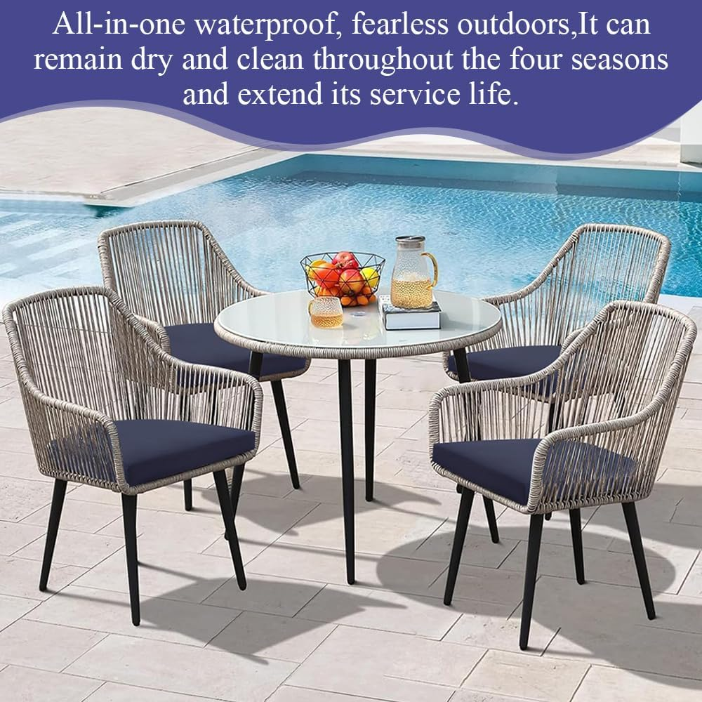 MOTRAIN Waterproof U-Shaped Seat Mat Removable Chair Cushion,Round Corner Mat & Hidden Zipper Seat Pad,Chair Cushion for Outdoor Patio Garden Dining image number 4