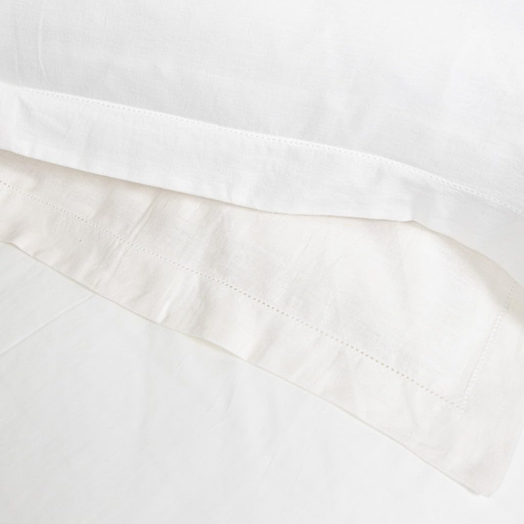 Seneca Union Hemstitch Sheet Sets and Pillowcases, White, King image number 1