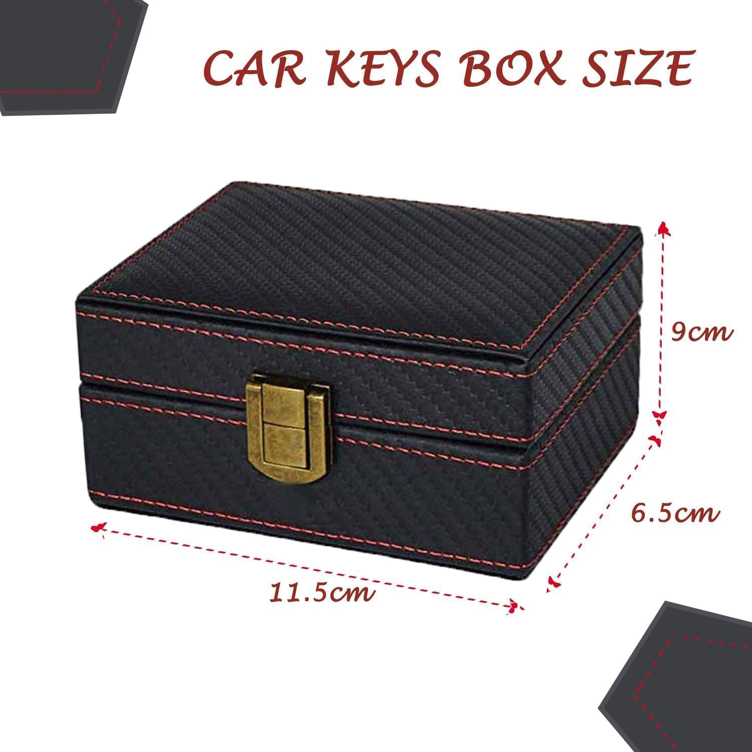 Car Key Signal Blocker Box, Large Anti-Theft RFID Key Box with 4~5 Car Keys Capacity for Car, 11.5X9X6.3Cm Premium Leather Wear-Resistant Signal Blocking Box for Car Keys (Black) image number 3