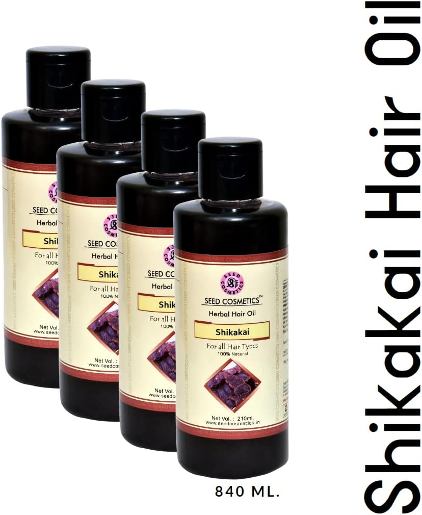 Shikakai Hair Oil | Enriched with Natural Herbs | for Hair Strengthening | for Men & Women | Pack of 4 (4 X 210Ml)