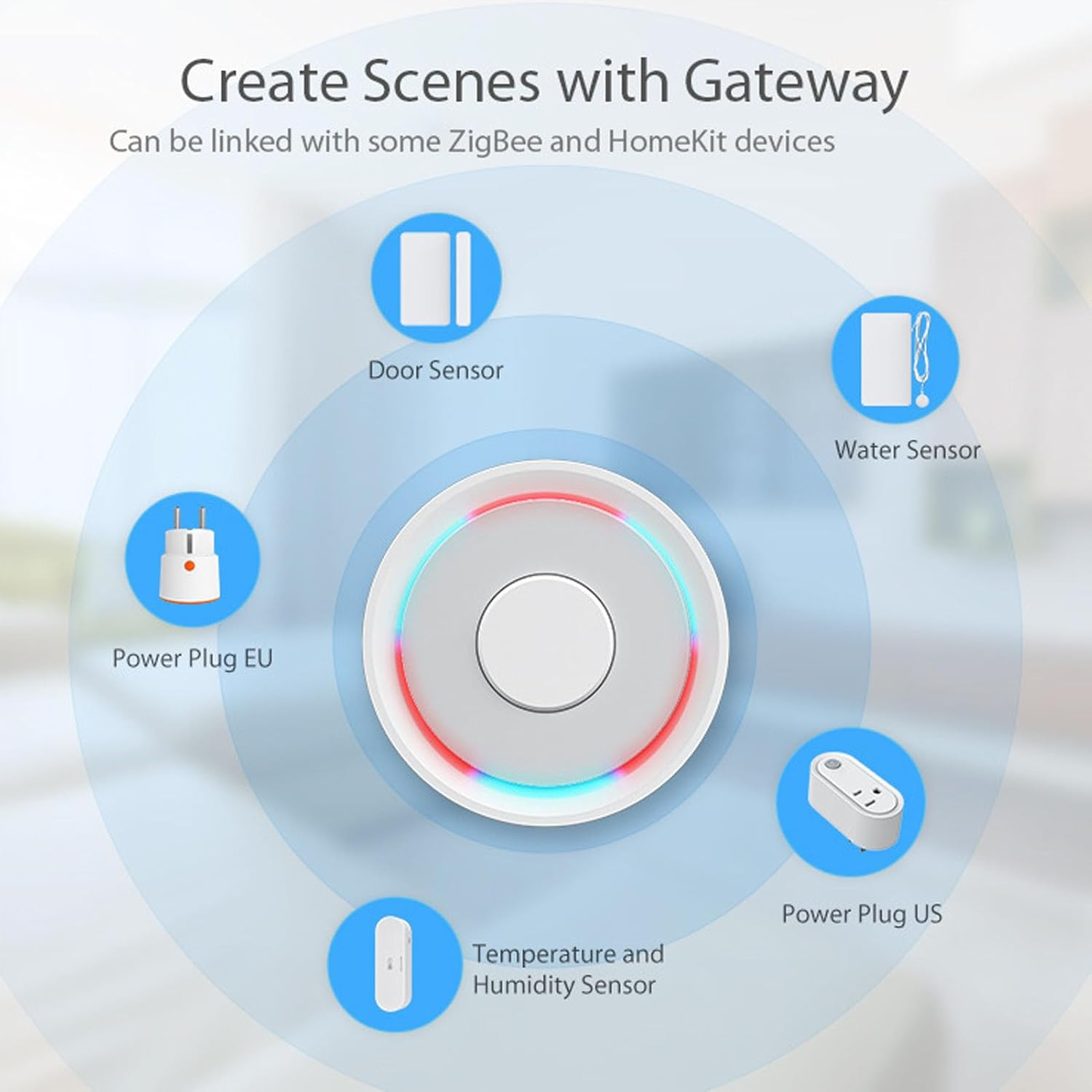 Smart Connectivity Indoor Thermometer Hygrometer Sensor Real Time Monitoring for Smart Home, Durable ABS Material Suitable for Various Occasions image number 3