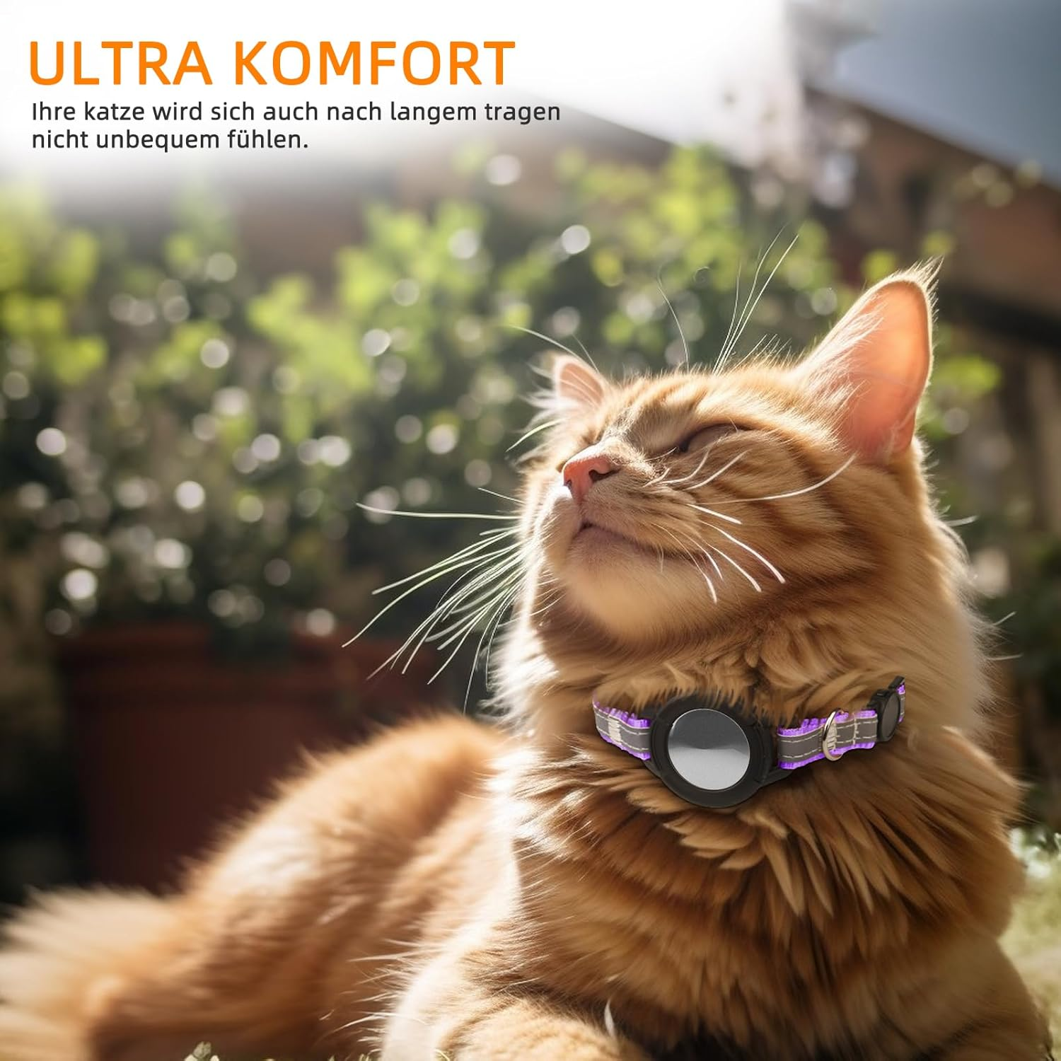 Airtag Cat Collar, Reflective GPS Cat Collars with Apple Airtag Holder, Air Tag Cat Safety Collar, Adjustable Lightweight Tracker Collars for Cats, Kittens, Small Dogs (Purple) image number 2